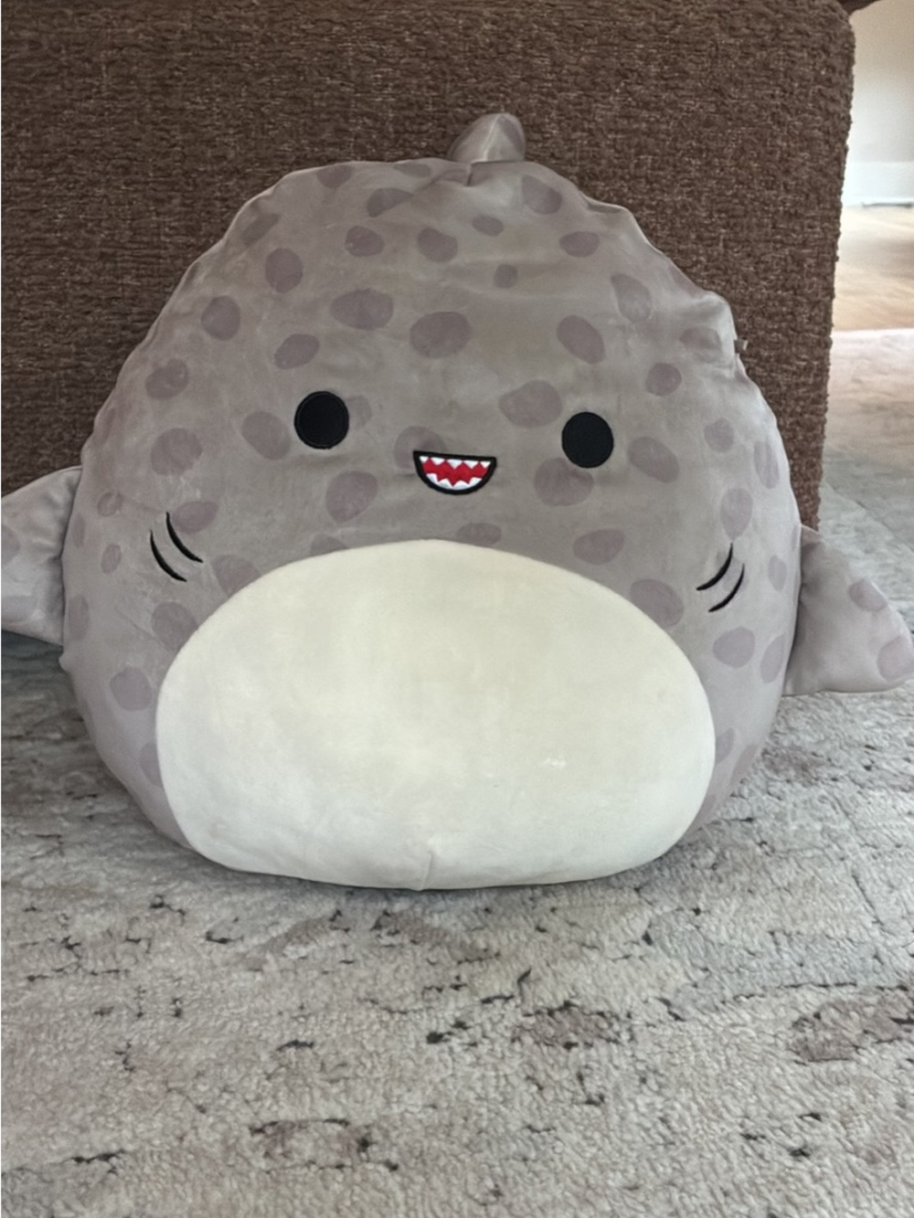 Squishmallows shark Light Gray Polka Dot Plush